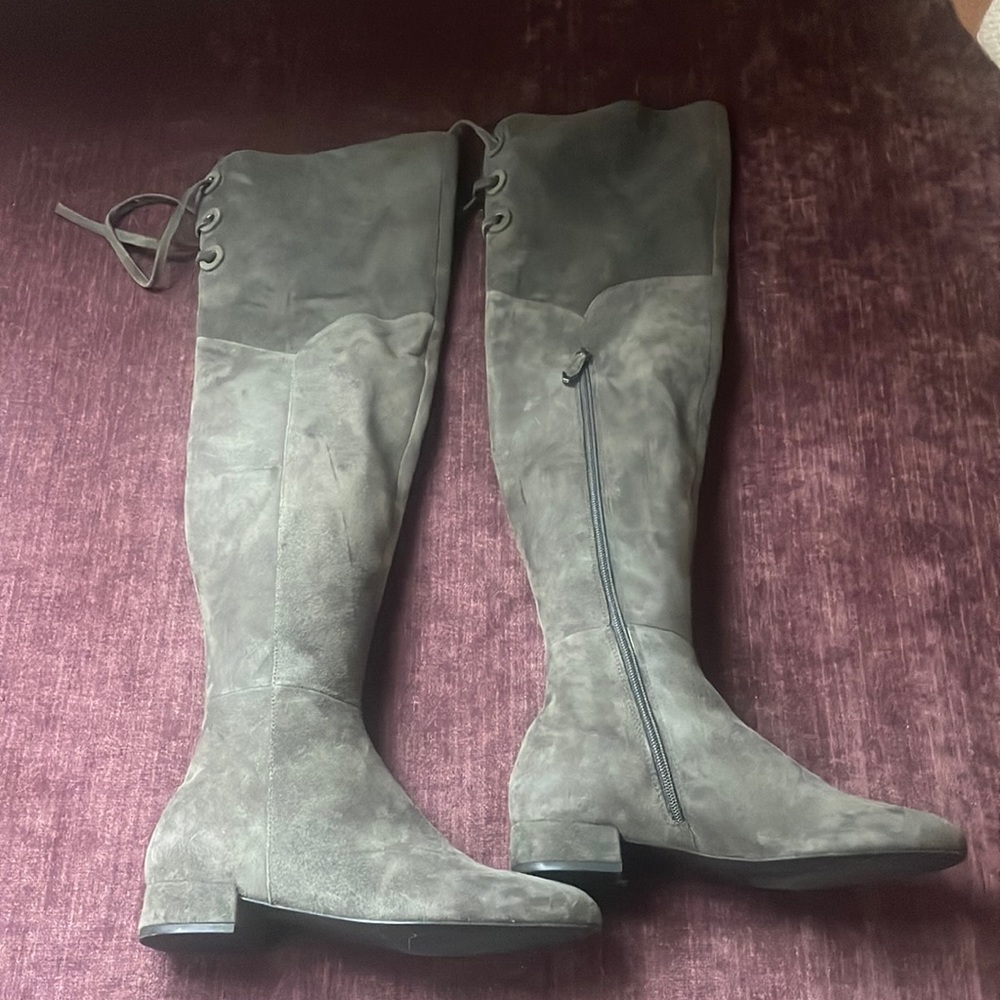 Bruno Premi Dark Green Suede Over-the-knee Boots 38